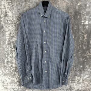 Van Heusen Size S 14-14.5 Plaid Cotton Blend Casual Button Shirt Long Sleeve